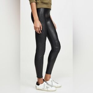 Spanx‎ Black Faux Leather Quilted Leggings XS